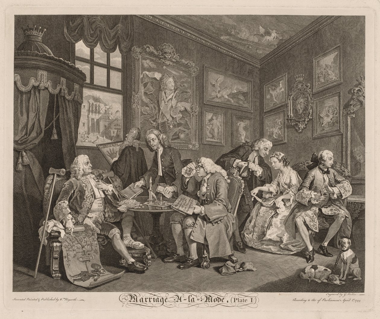 Modda Evlilik: Sözleşme, 1745. by William Hogarth