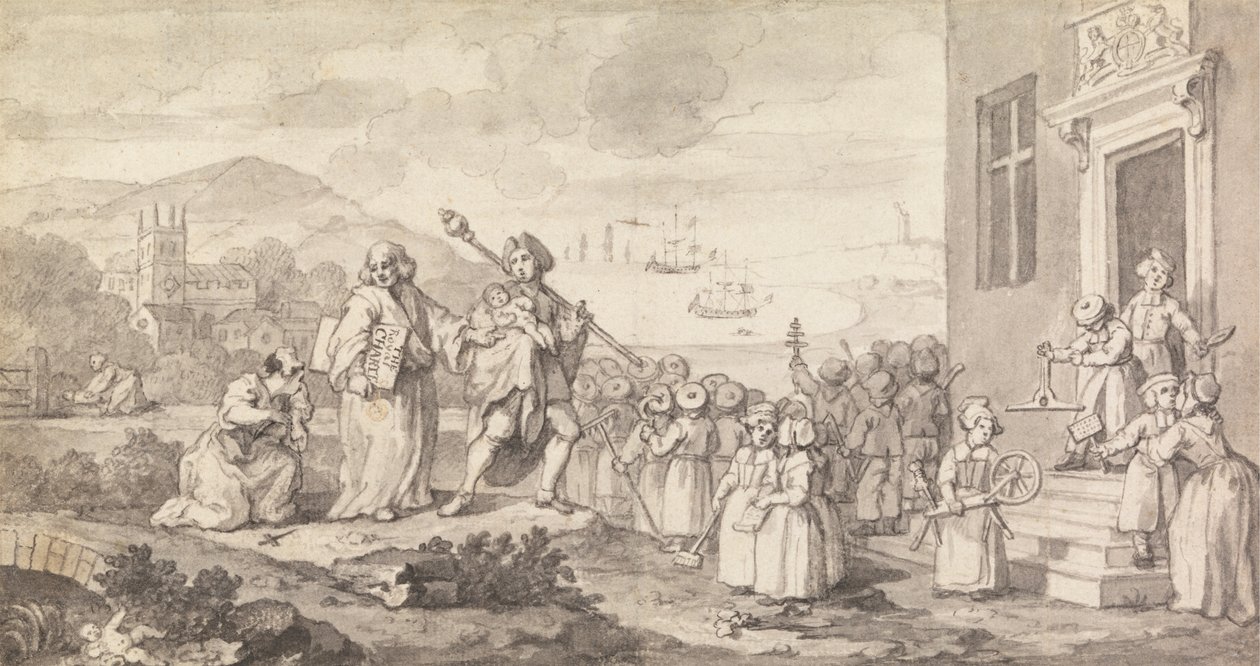 kimsesizler için çalışma by William Hogarth