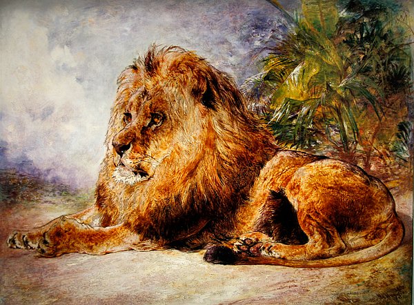 Dinlenme aslan by William Huggins