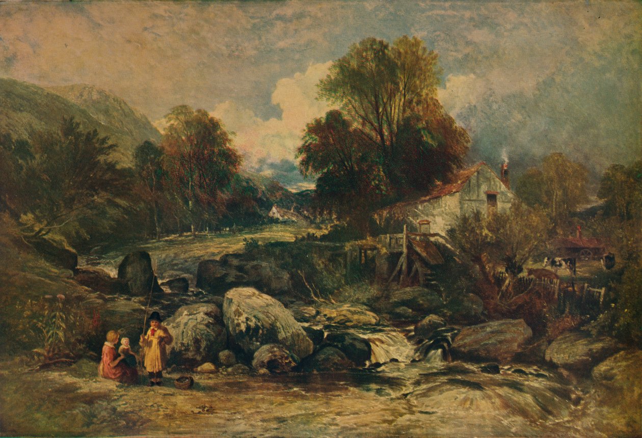 Llanrwst, Caernarvonshire, c1844 yakınlarındaki Dol-y-Garrog Mill by William James Muller