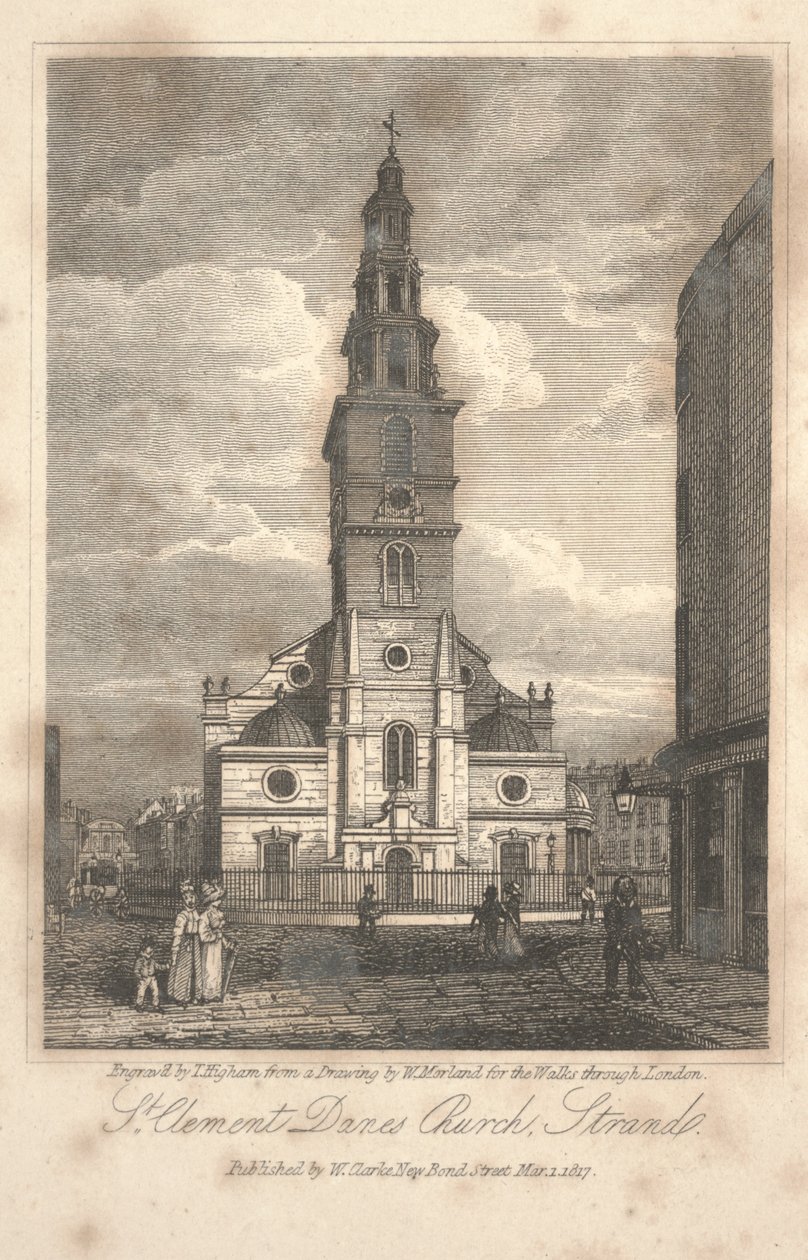 St. Clement Danes Kilisesi, Strand by William Kendall Morland