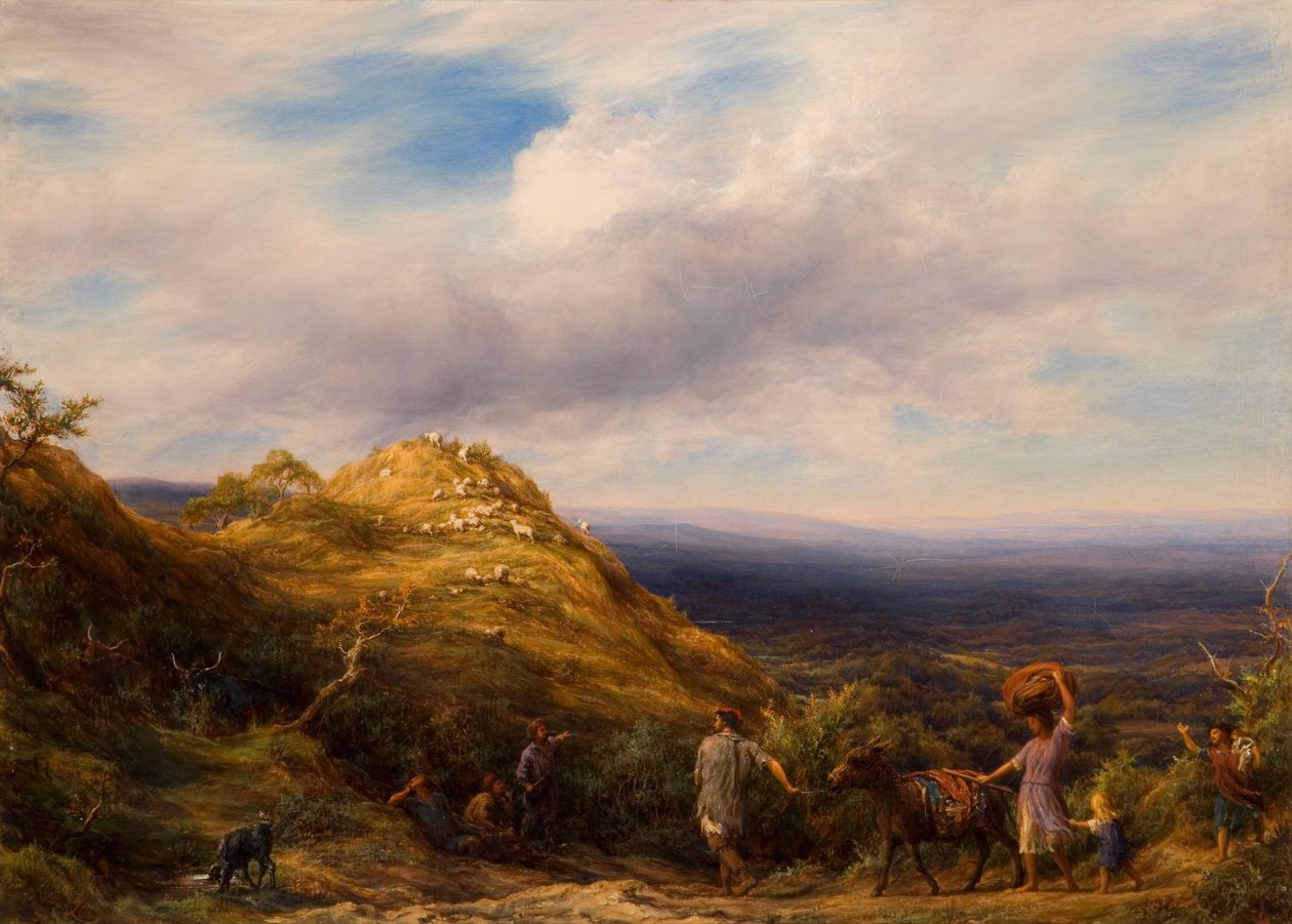 Ormanlık Bir Vadi ve Tepe, 1865. by William Linnell