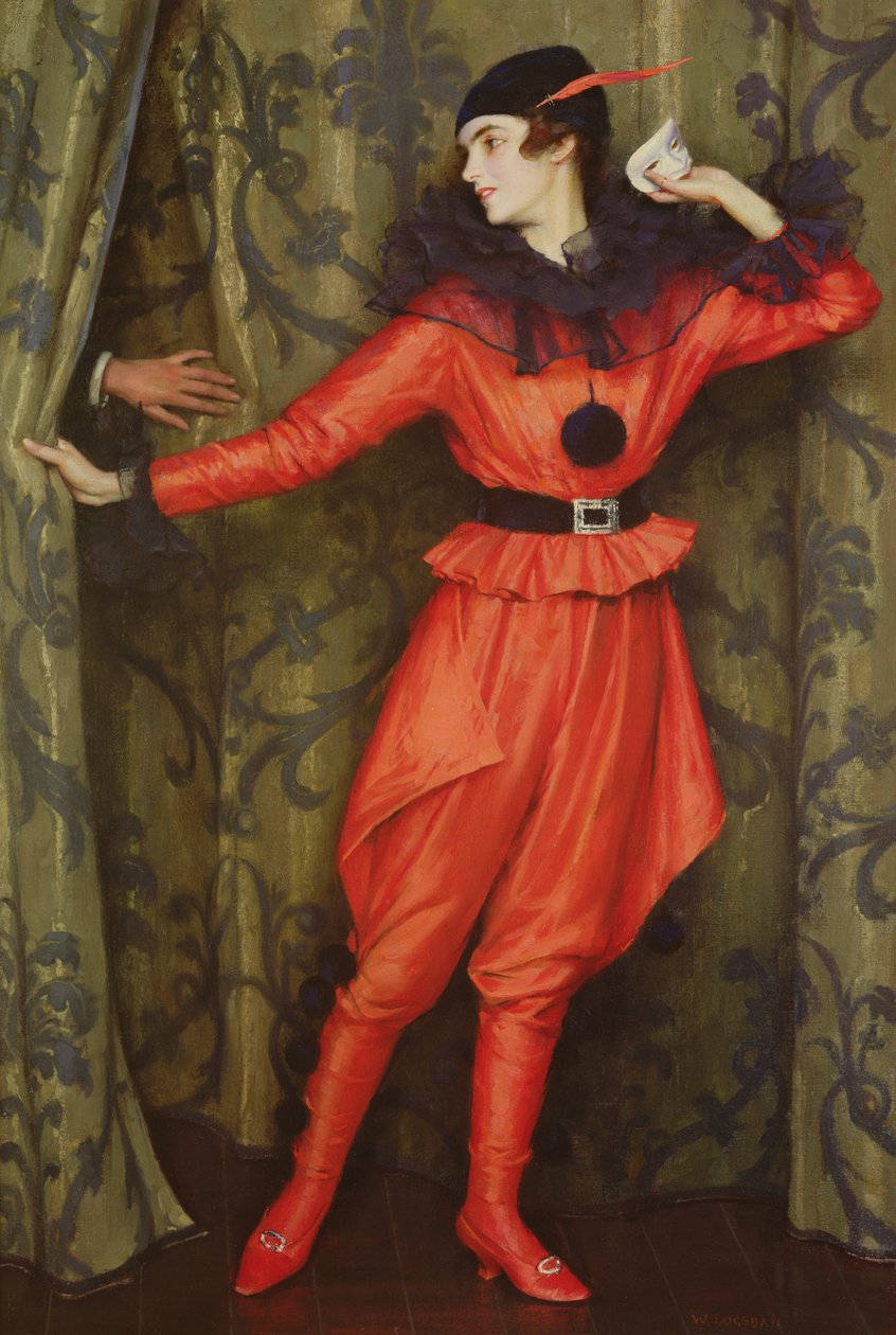 Sanatçıların kızı Mary bir Pierrot olarak by William Logsdail