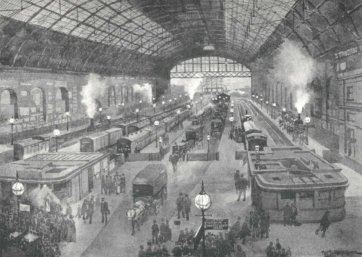 Cannon Street İstasyonu - Gece, 1891 by William Luker