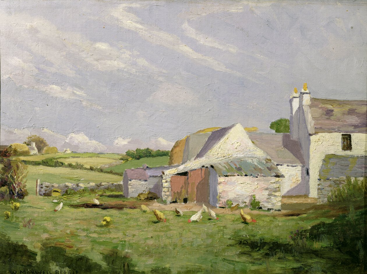 Bir Anglesey Çiftliği (tuval üzerine yağlı boya) by William Maxwell Reekie