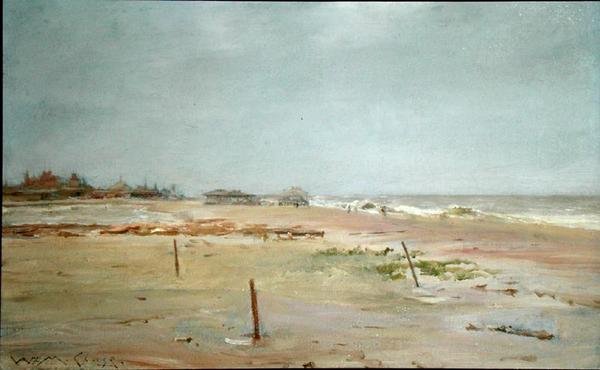 Sahil Sahnesi (panelde yağ) by William Merritt Chase