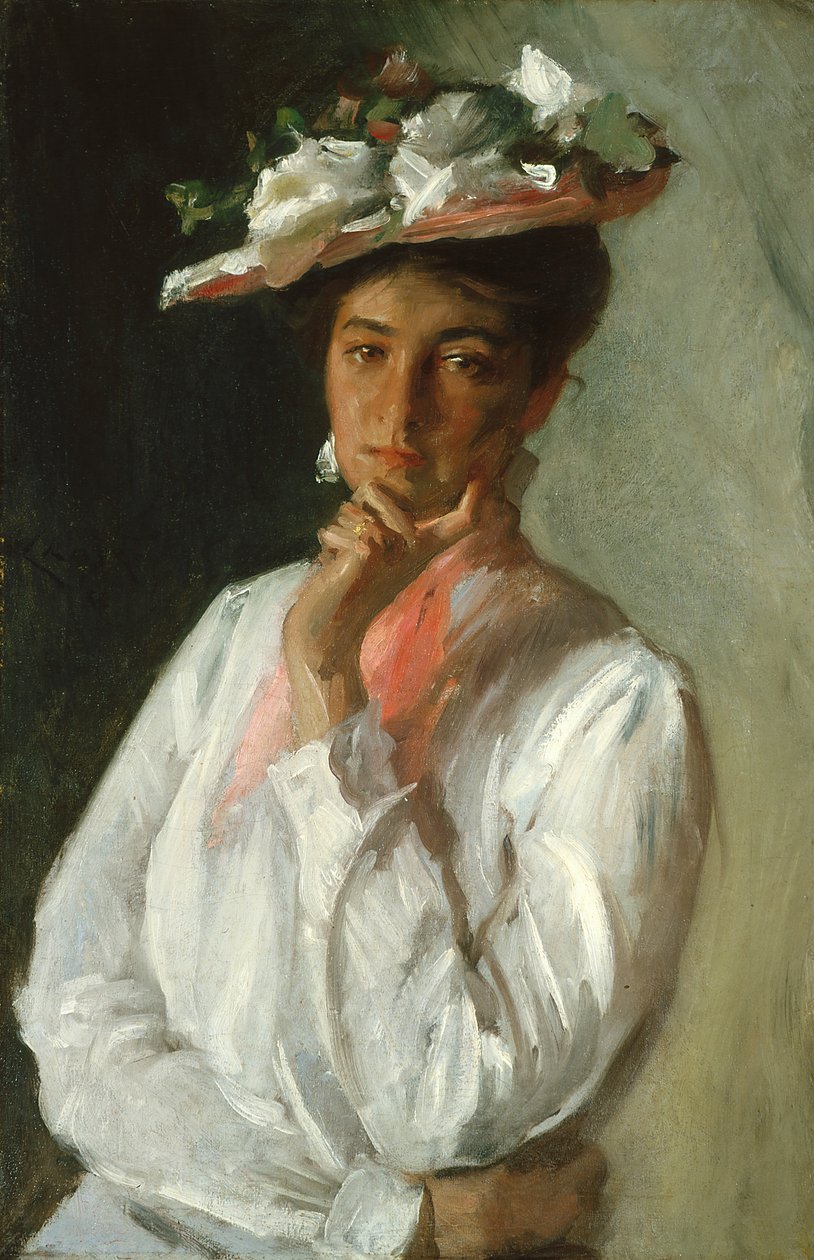 Beyazlı Kadın (tuval üzerine yağlıboya) by William Merritt Chase