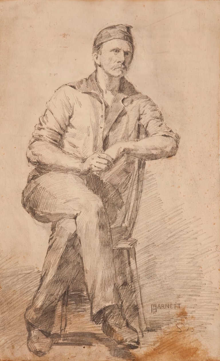 Oturan Adam, c. 1870. by William Michael Harnett