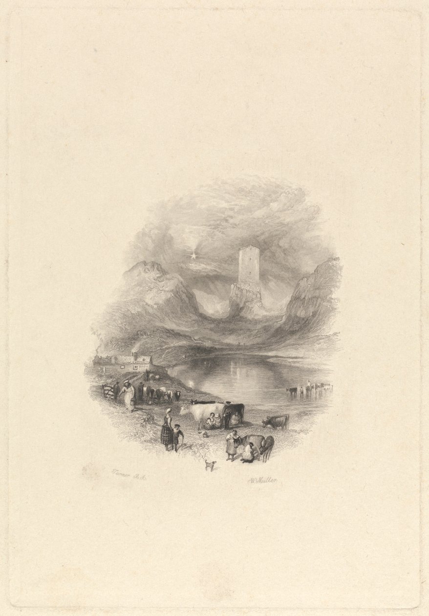 Sandy Knowe veya Smailholm Kulesi by William Miller