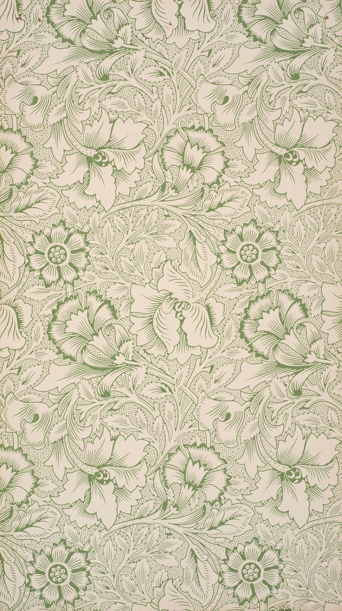 Pembe ve Haşhaş. Duvar kağıdı , 1881. by William Morris