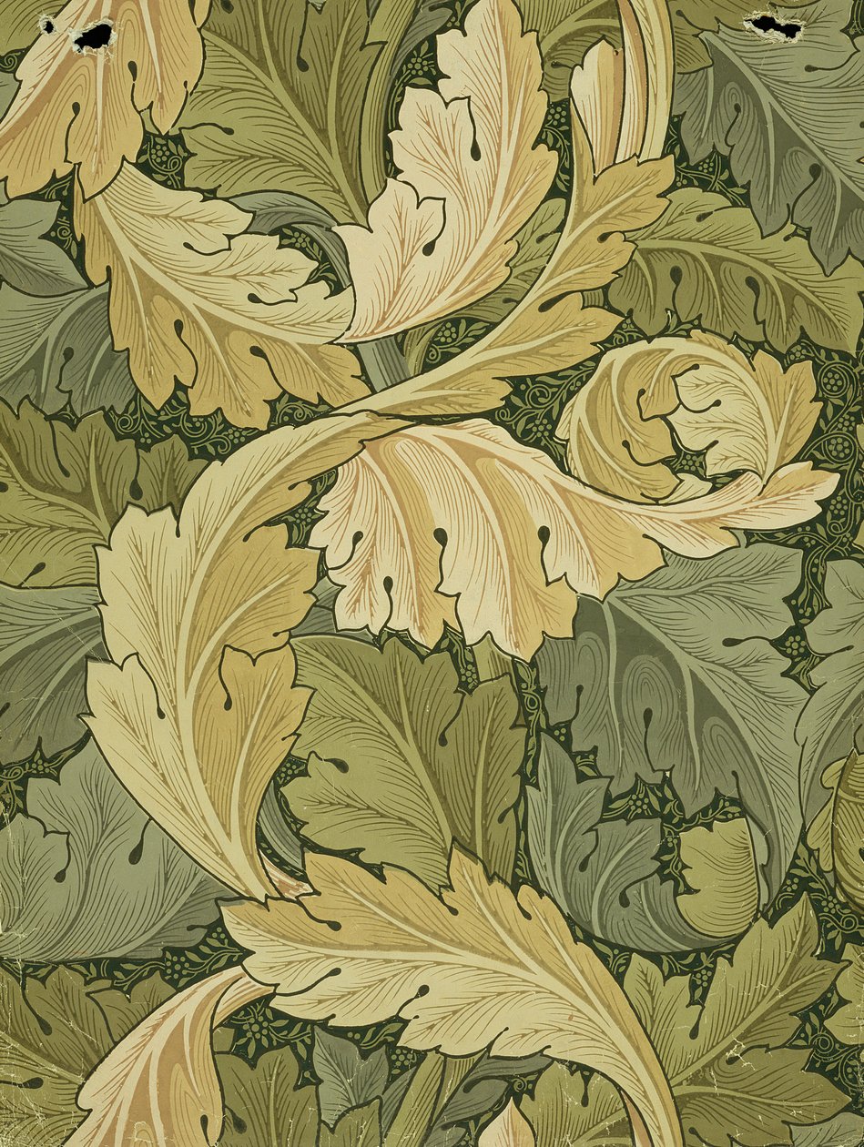 AcanthusWoodland renkleriyle Duvar Kağıdı Tasarımı, 1875 by William Morris