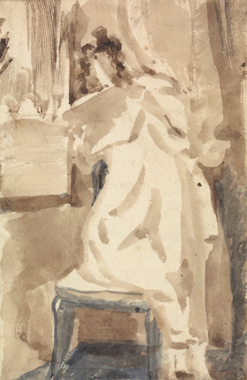 Okuyan Bir Kız İçin Çalışmak by William Mulready