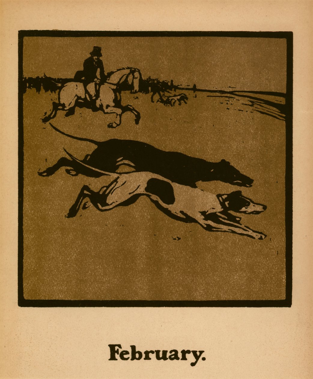 Kurs (Şubat), c.1898 (renkli taş) by William Nicholson