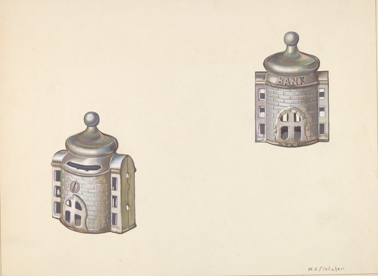 Bizans Kubbesi Madeni Para Bankası, c. 1938. by William O. Fletcher