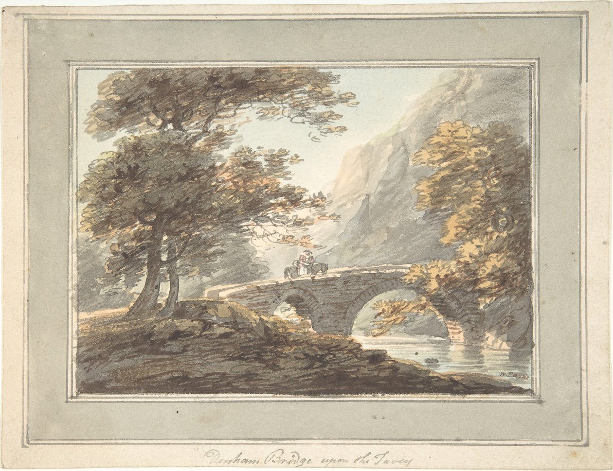 Tavy, 1780-1830 üzerine Denham Köprüsü. by William Payne