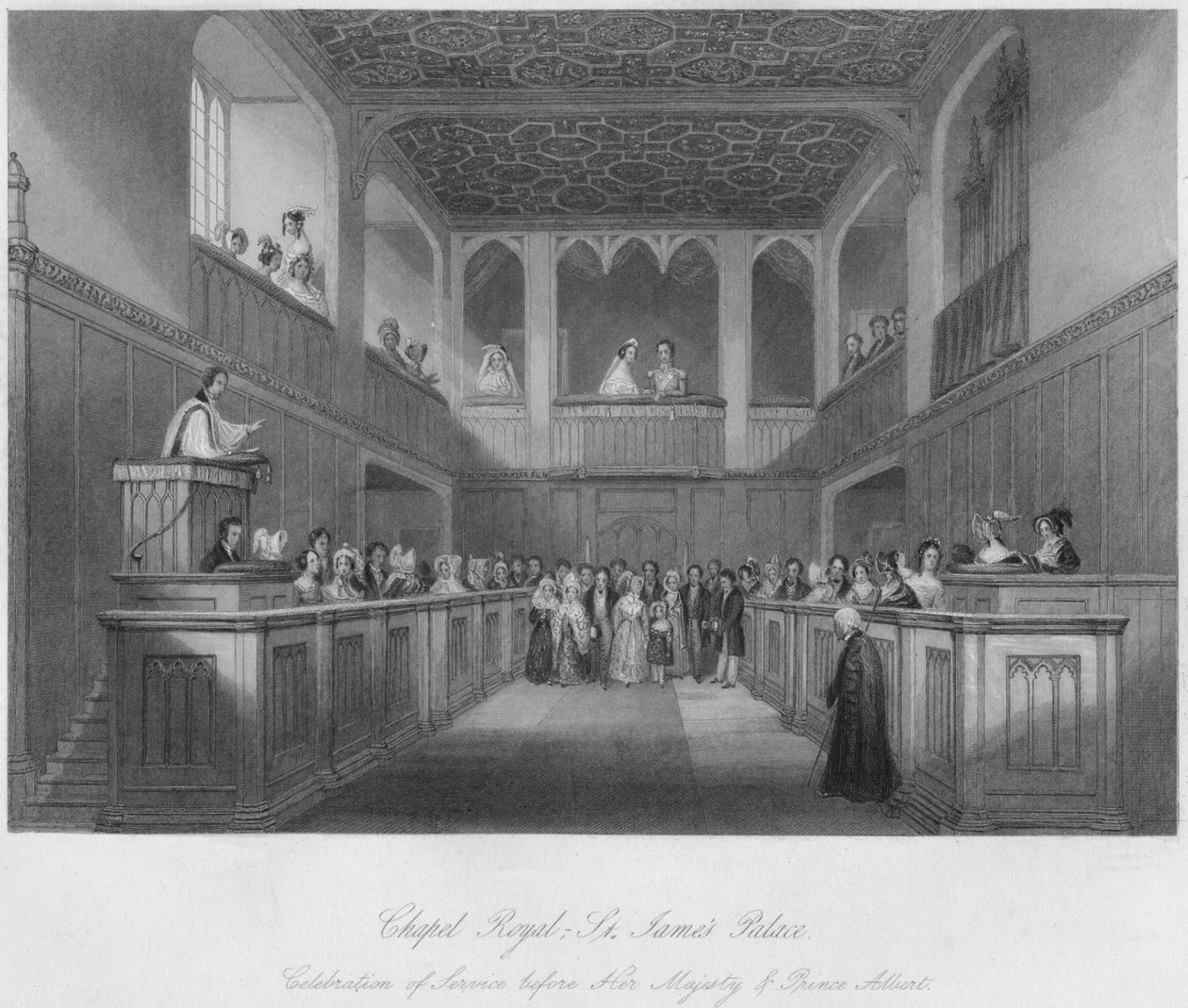 Kraliyet Şapeli - St. James Sarayı, c1841 by William Radclyffe