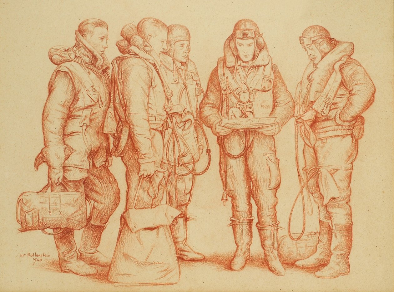 Whitley Bomber Mürettebatı by William Rothenstein