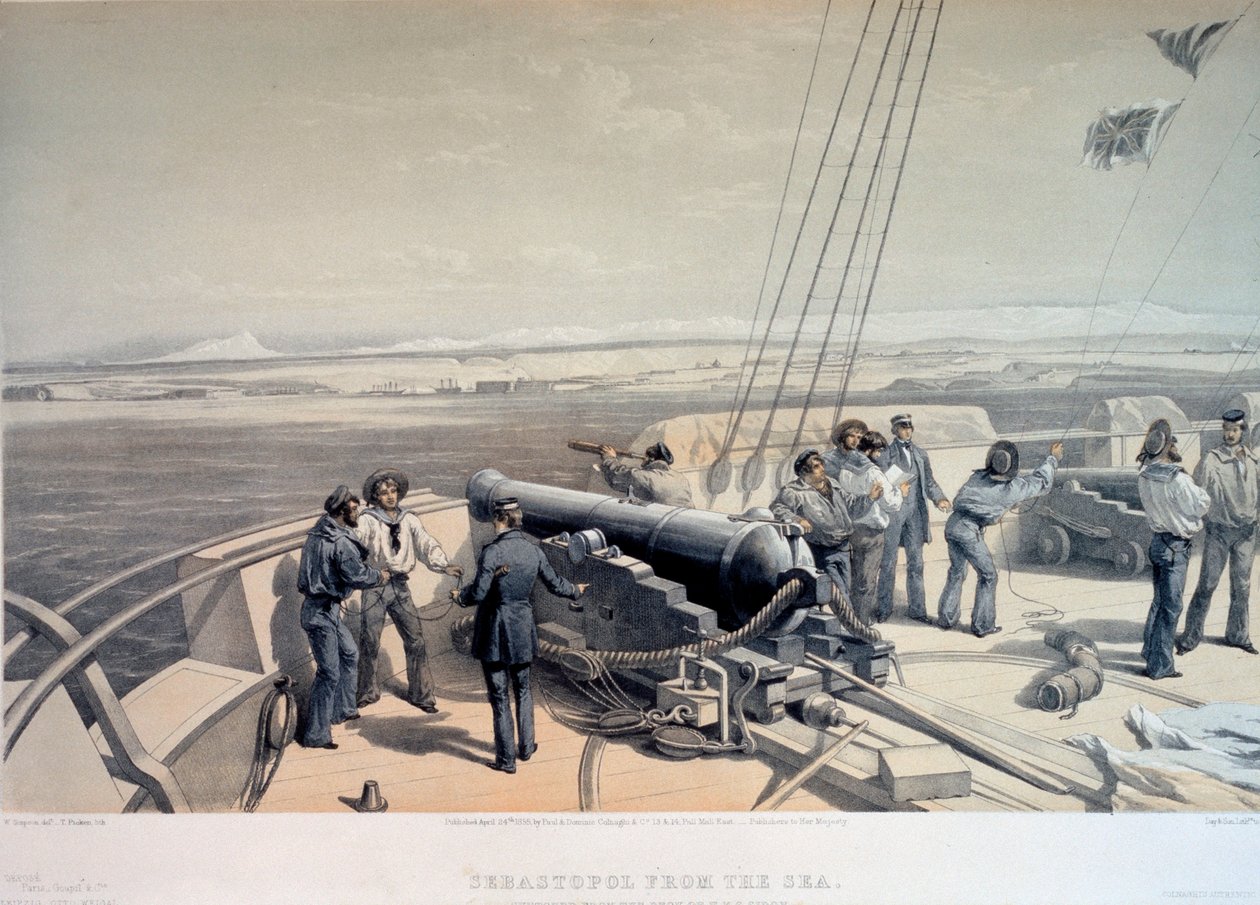 Sivastopol'un denizden görünümü, 1855. by William Simpson