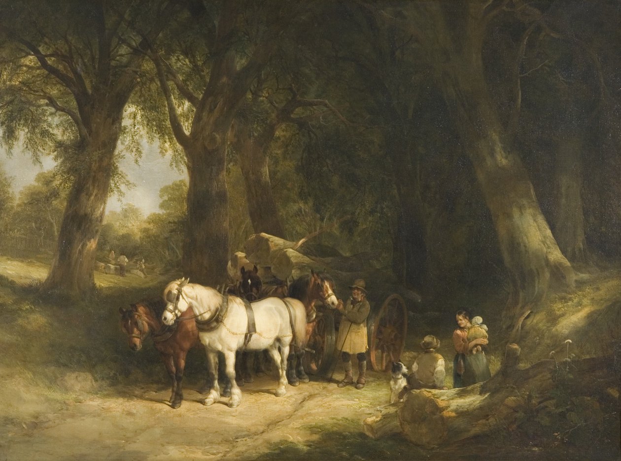Kereste Vagonu (tuval üzerine yağlı boya) by William Snr. Shayer