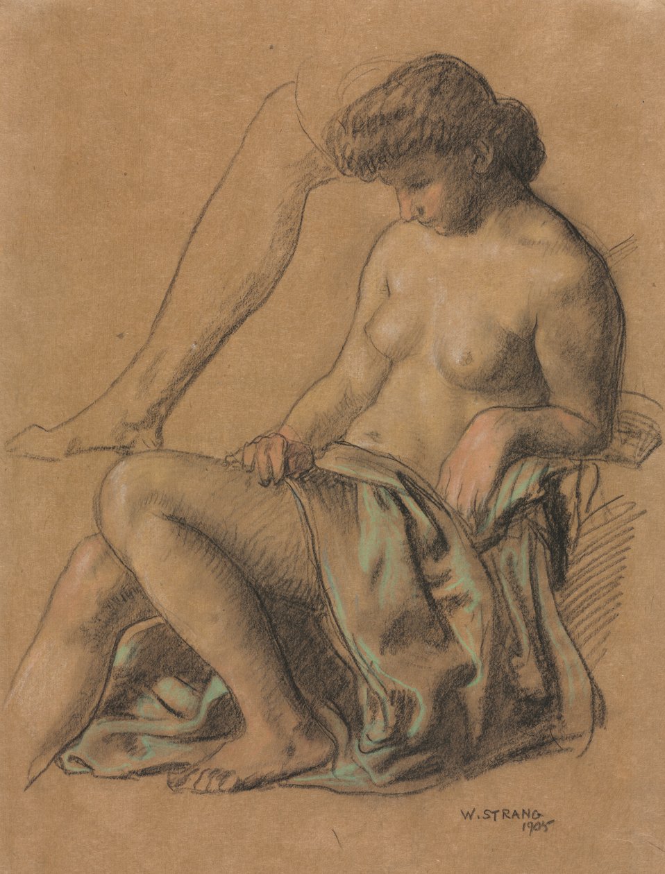Dökümlü Figür Oturan, 1905. by William Strang