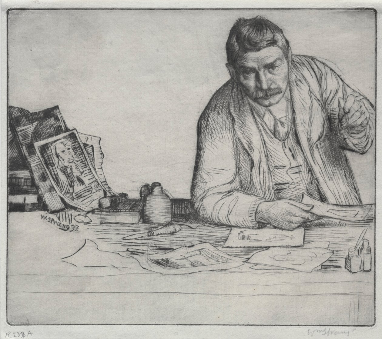 Otoportre - Etcher, 1897. by William Strang