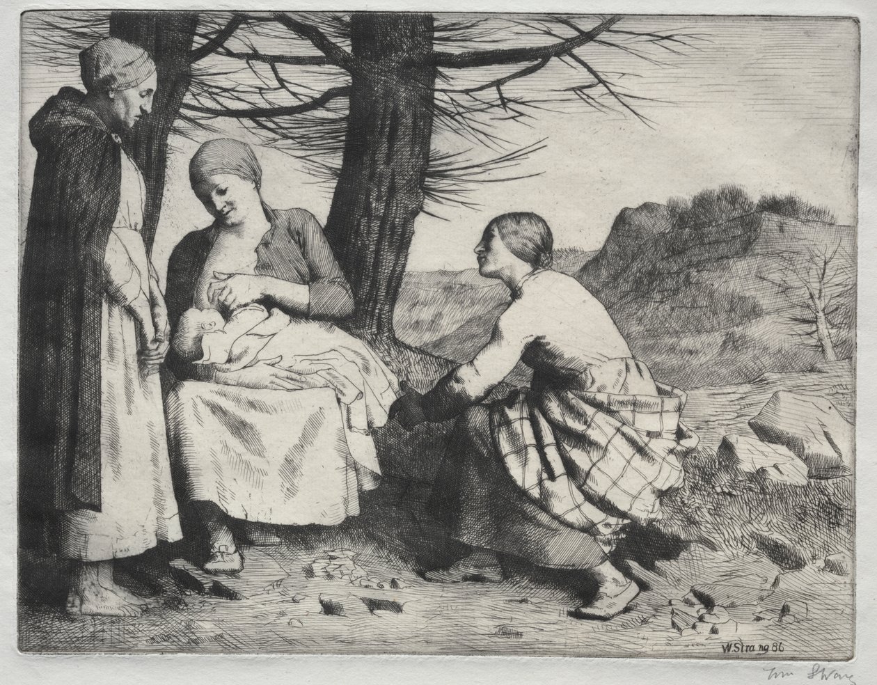 kadın ve çocuk by William Strang