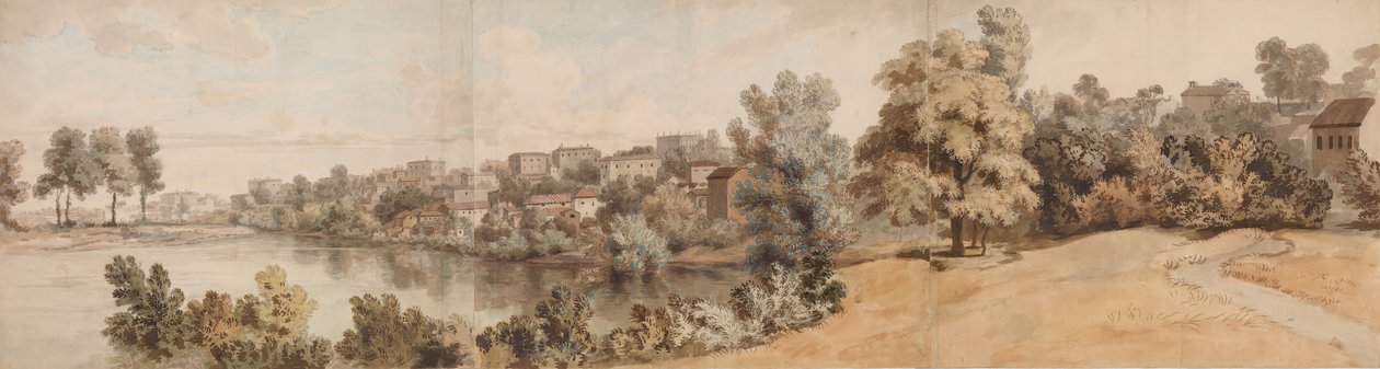 İtalyan Nehir Manzarası, 1750-60. by William Taverner