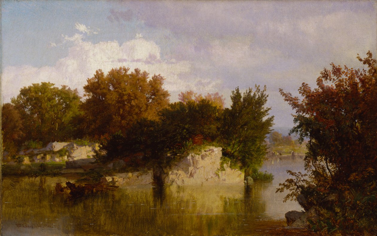 1861 Sonbaharında Stream boyunca ağaçlar. by William Trost Richards