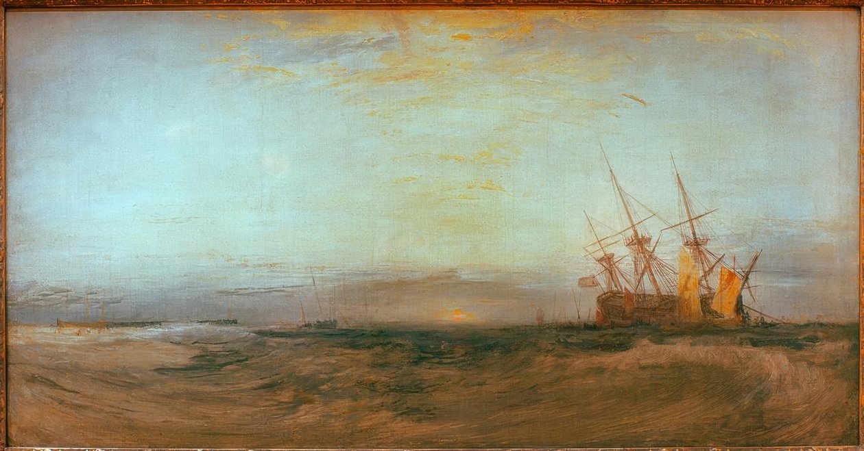 Karaya oturmuş bir gemi by Joseph Mallord William Turner