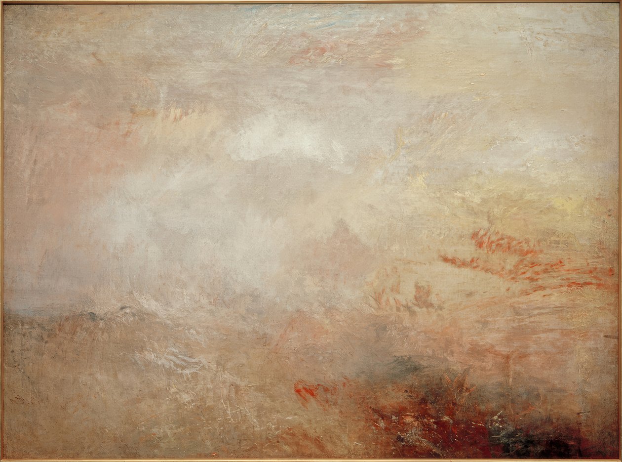 Yunuslarla Fırtınalı Deniz by Joseph Mallord William Turner