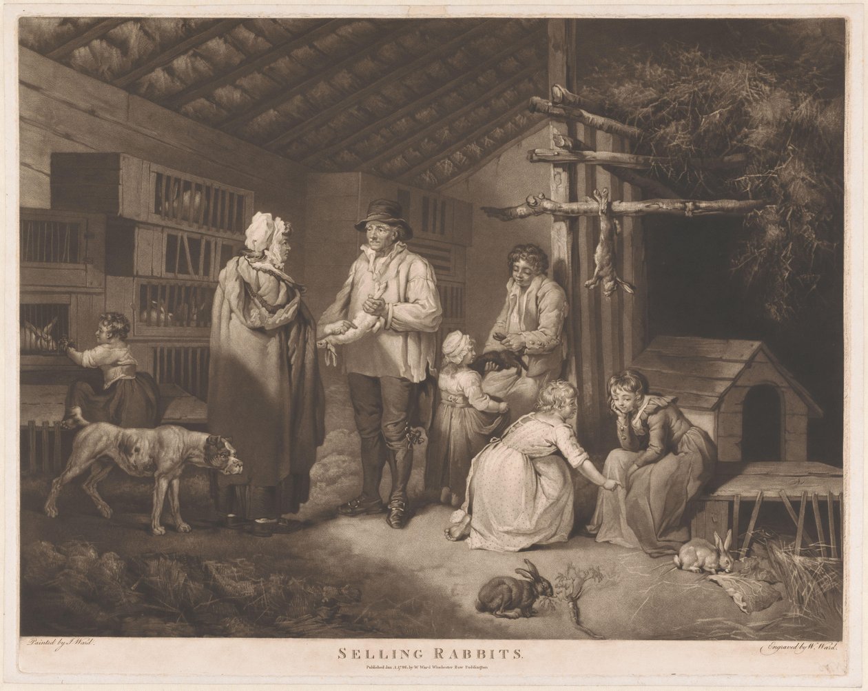 tavşan satıcısı Tavşan Satmak (nesne üzerindeki başlık) by William Ward