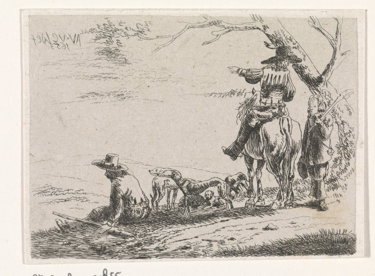 Köpeklerle üç avcı by William Young Ottley