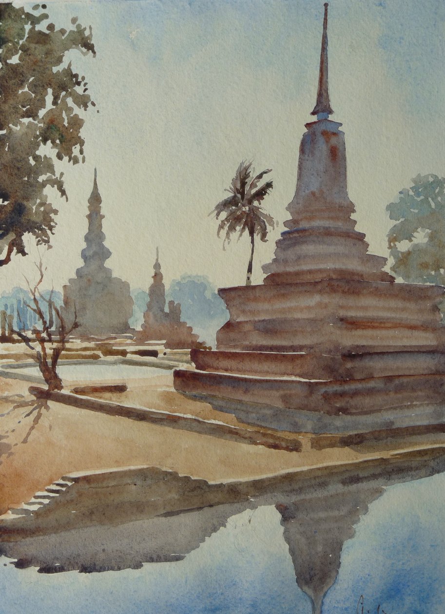 870 Gündoğumu, Wat Mahathat, Sukhothai by Wilson Clive