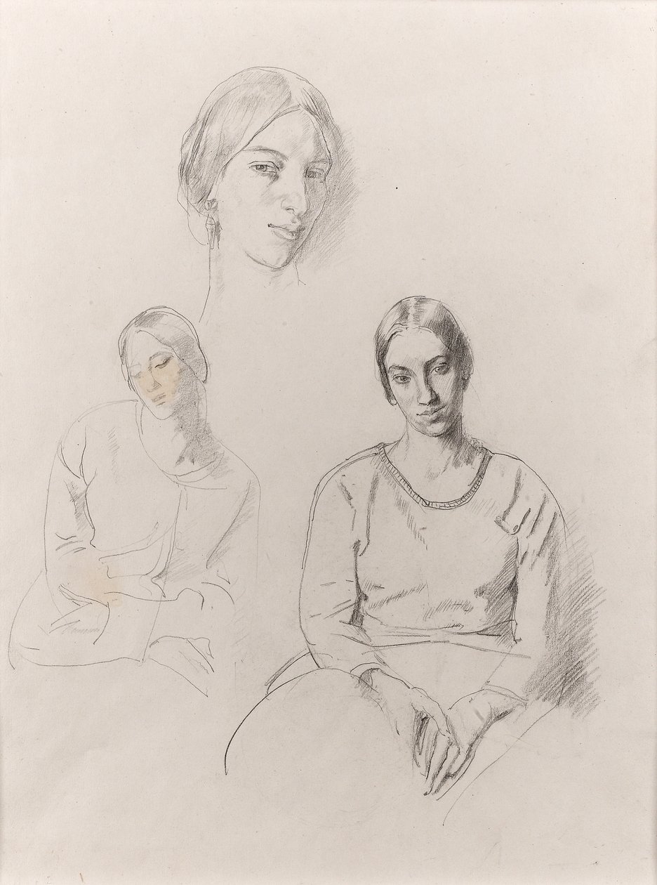 Otoportre (kağıt üzerine kalem) by Winifred Knights