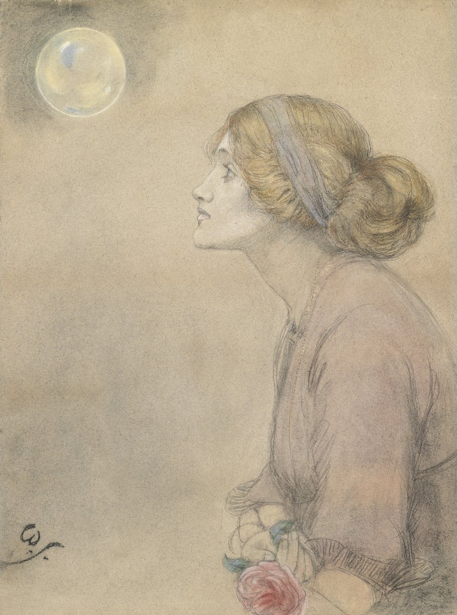 Gertrude Sandys (kağıt üzerinde pastel) by Winifred Sandys