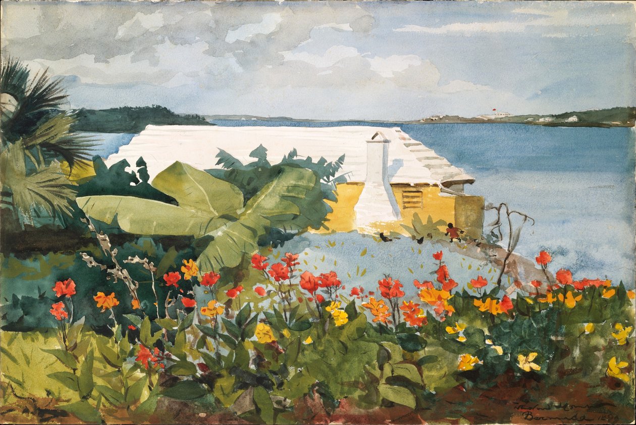 Çiçek Bahçesi ve Bungalov, Bermuda by Winslow Homer