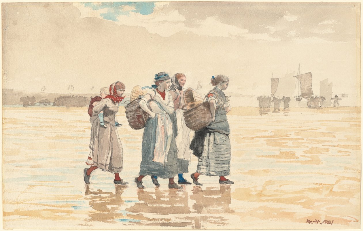Sahilde Dört Balık Kadını by Winslow Homer