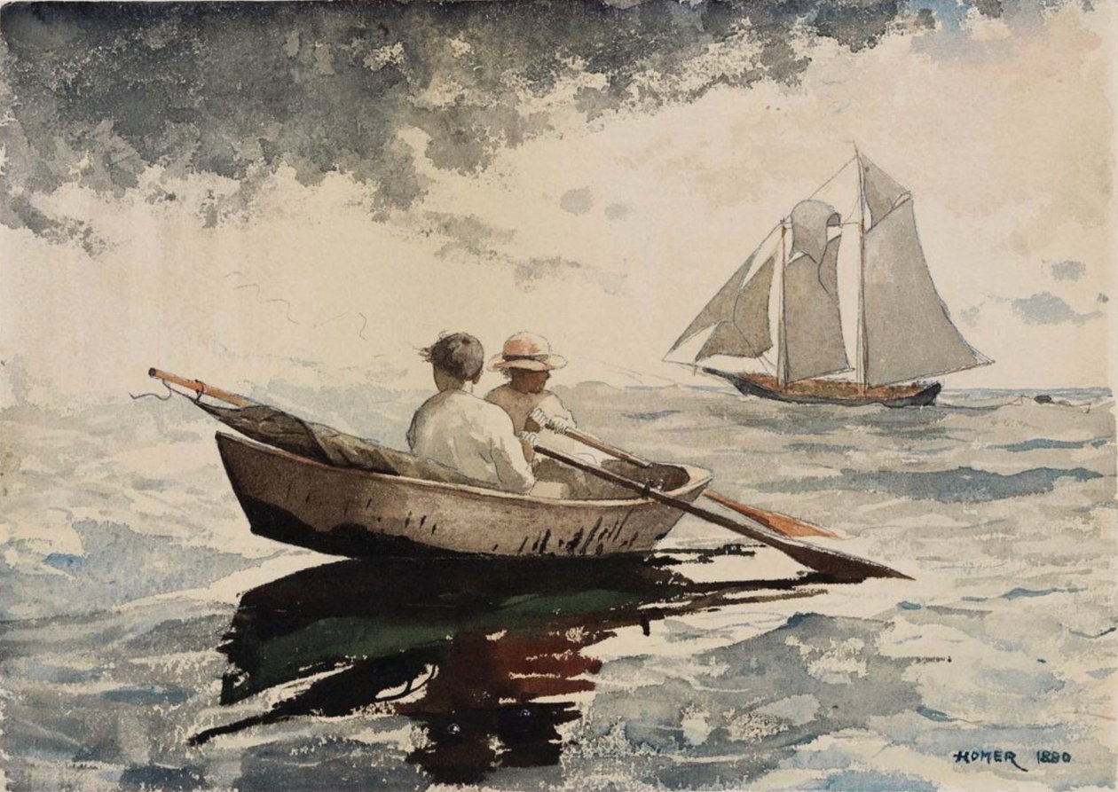 İki Erkek Kürek, Gloucester by Winslow Homer