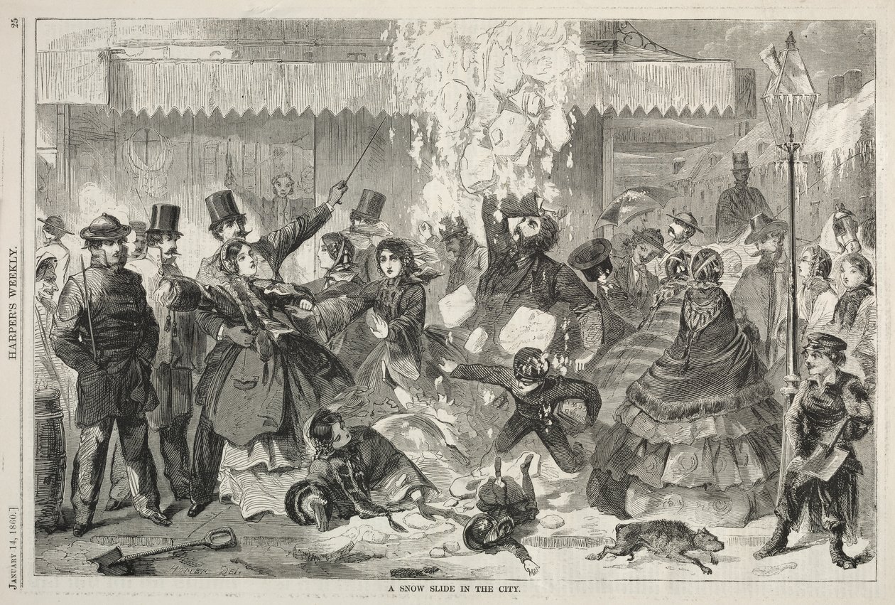 Şehirde Bir Kar Kaydırağı, 1860. by Winslow Homer