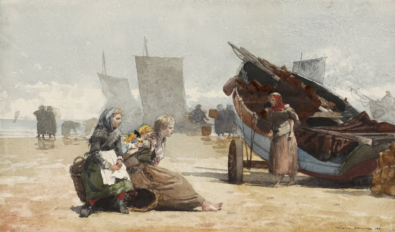 Plaj Sahnesi, Cullercoats, 1881 by Winslow Homer