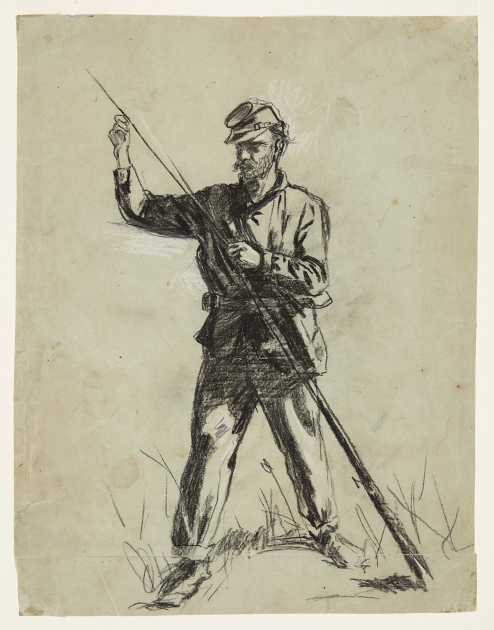 Bir Tüfek Yükleme Süvari Asker by Winslow Homer