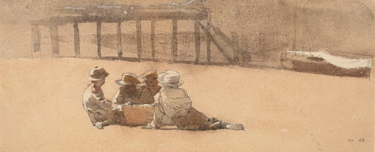 Sahilde Dört Çocuk, 1873. by Winslow Homer