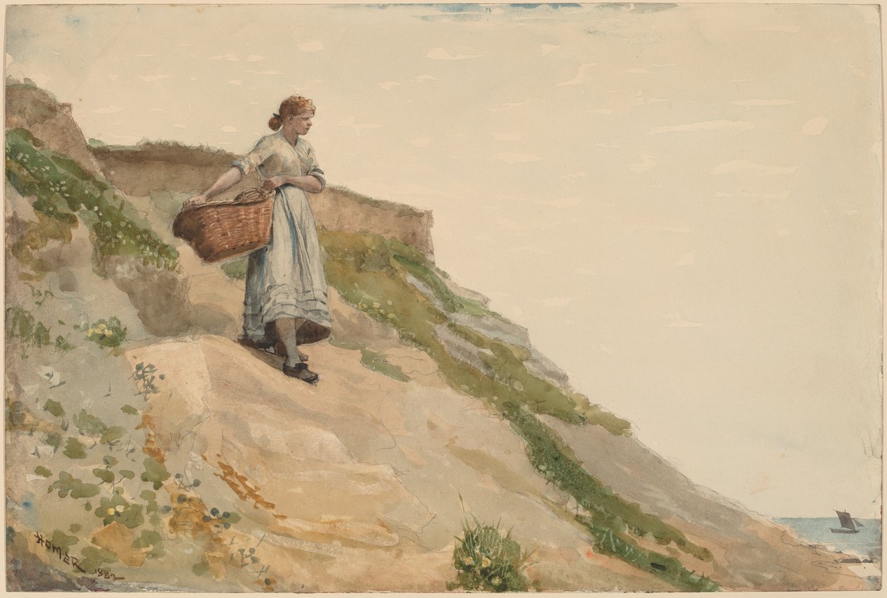 Sepet Taşıyan Kız, 1882. by Winslow Homer