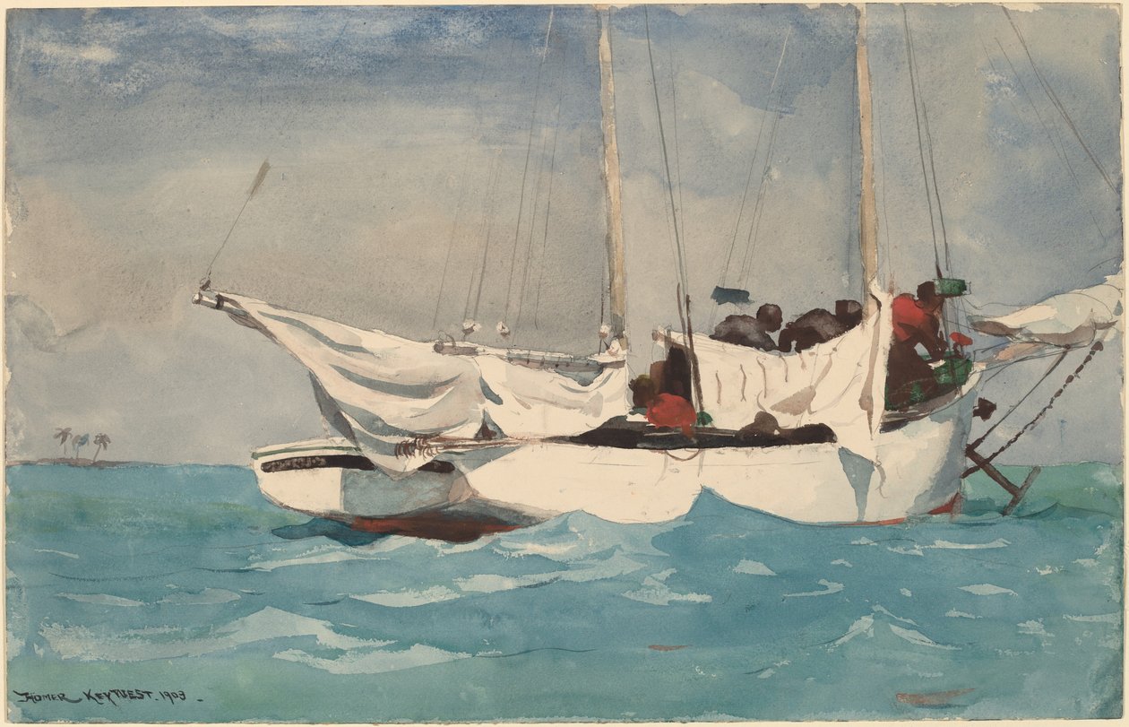 Key West, Çapa Çekme, 1903. by Winslow Homer
