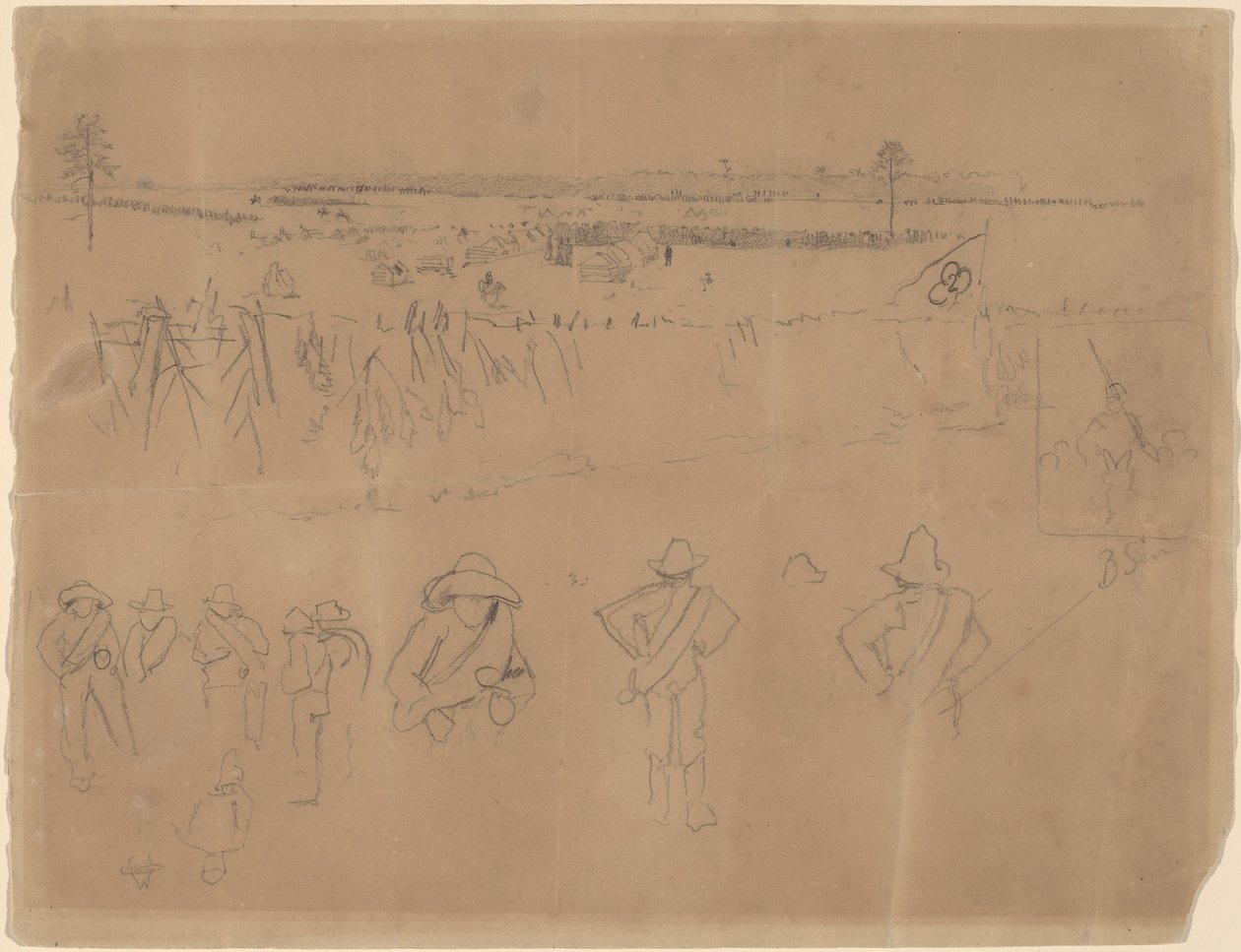 Sıralamalar ve Siperler [recto], 1864. by Winslow Homer