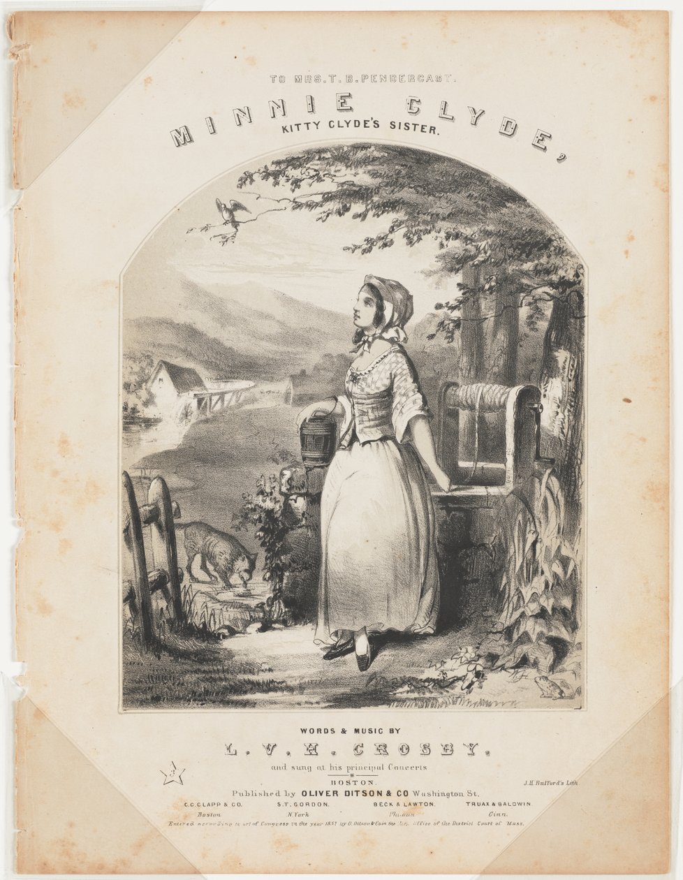 Minnie Clyde [Beş sayfalık şarkı sayfası, tamamlamak] by Winslow Homer