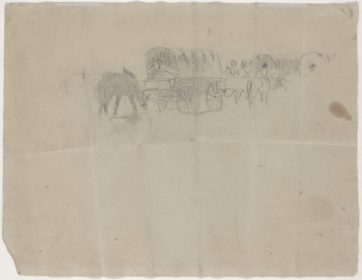 Tedarik Treni ve Katır [verso], 1864. by Winslow Homer