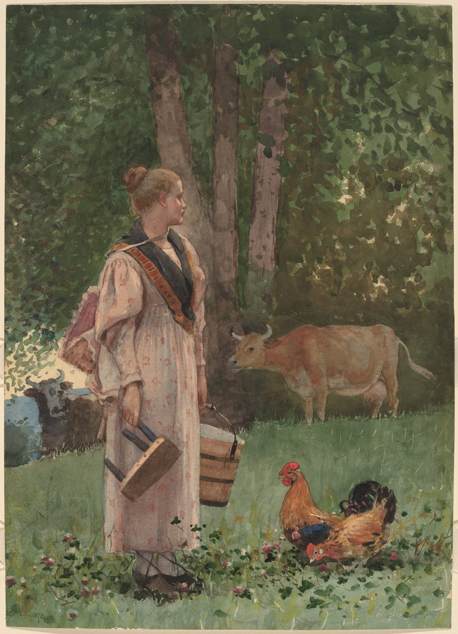 Süt Kızı, 1878. by Winslow Homer
