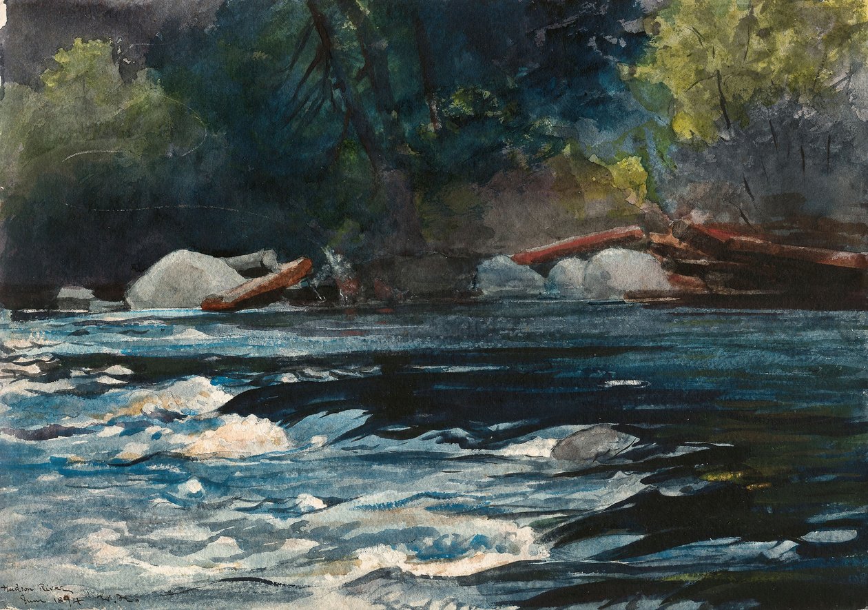 Rapids, Hudson Nehri, Adirondacks by Winslow Homer