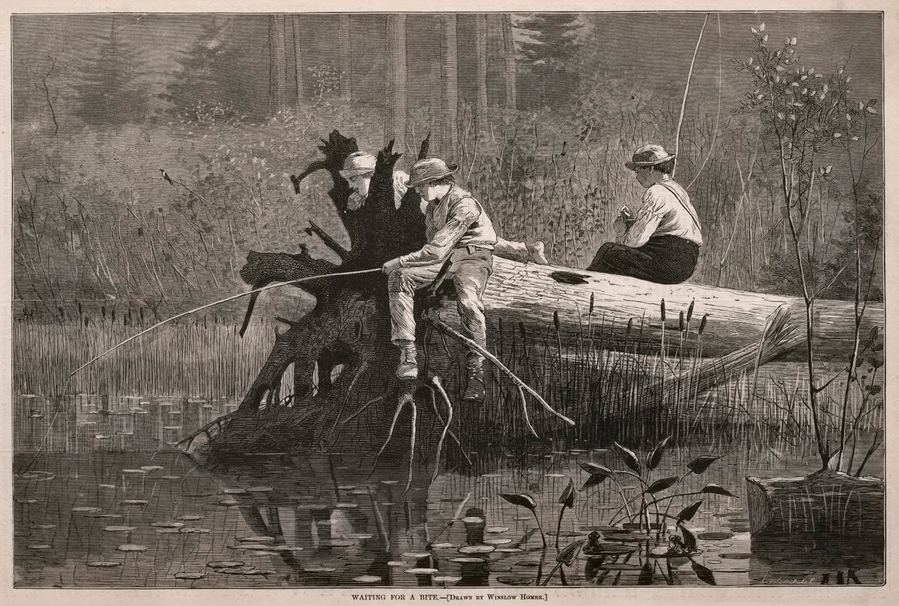 Bir Isırmayı Beklerken, 1874. by Winslow Homer